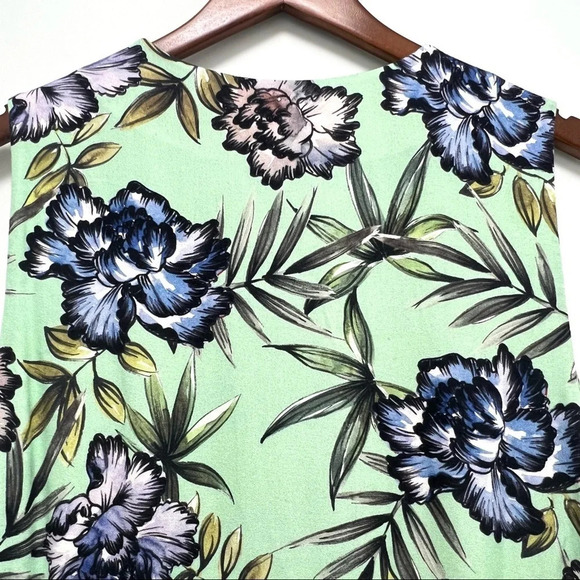 Alice + Olivia Brooke Oasis Mint Floral Sleeveless Mini Dress Tropical Size 10 - Picture 6 of 11